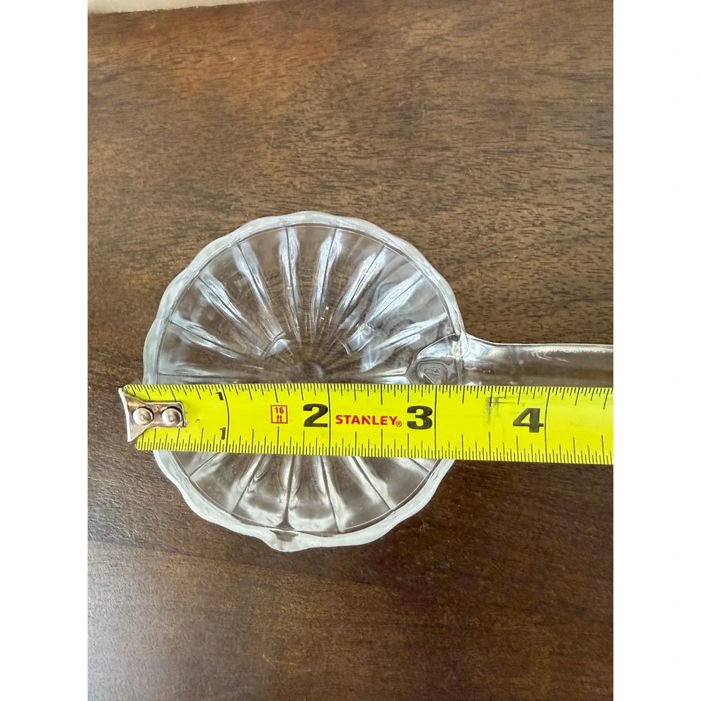 VTG Jeannette Glass National Log Cabin Clear Ribbed Punch Bowl Ladle 11.5